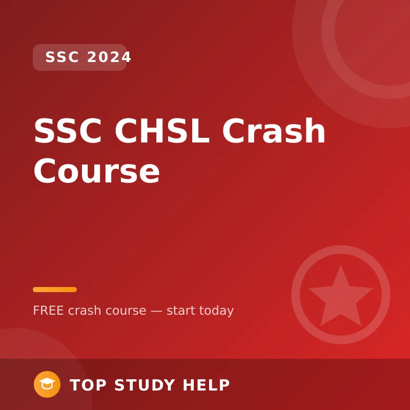 SSC CHSL 2024 Crash Course
